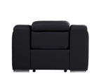 41" Black Italian Leather Wall Hugger Recliner With USB