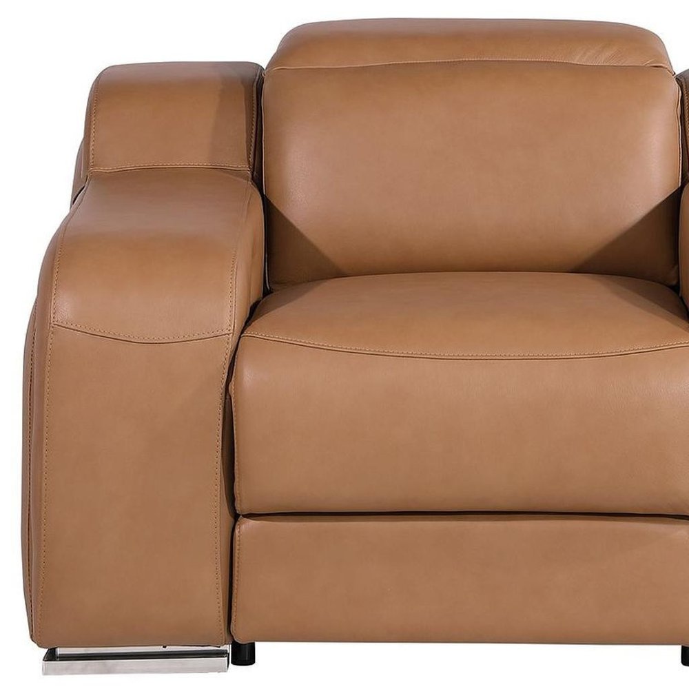 41" Black Italian Leather Wall Hugger Recliner With USB