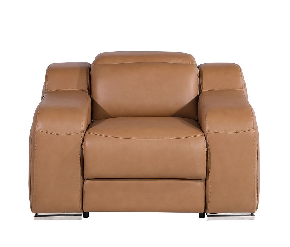 41" Black Italian Leather Wall Hugger Recliner With USB