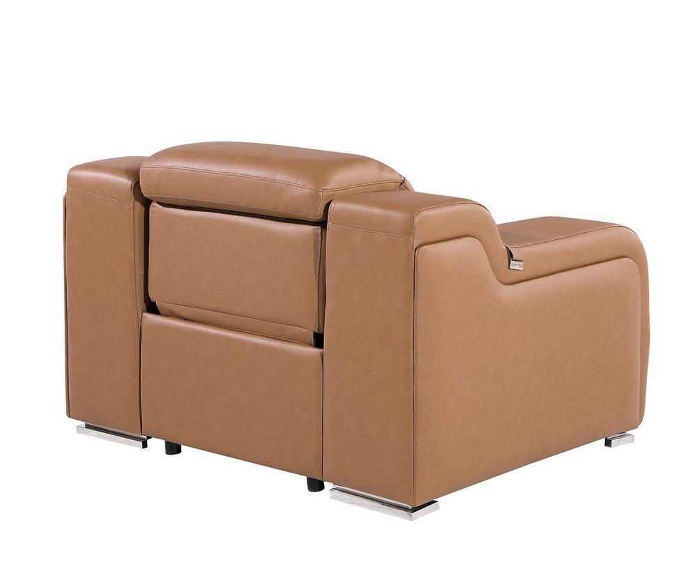41" Black Italian Leather Wall Hugger Recliner With USB