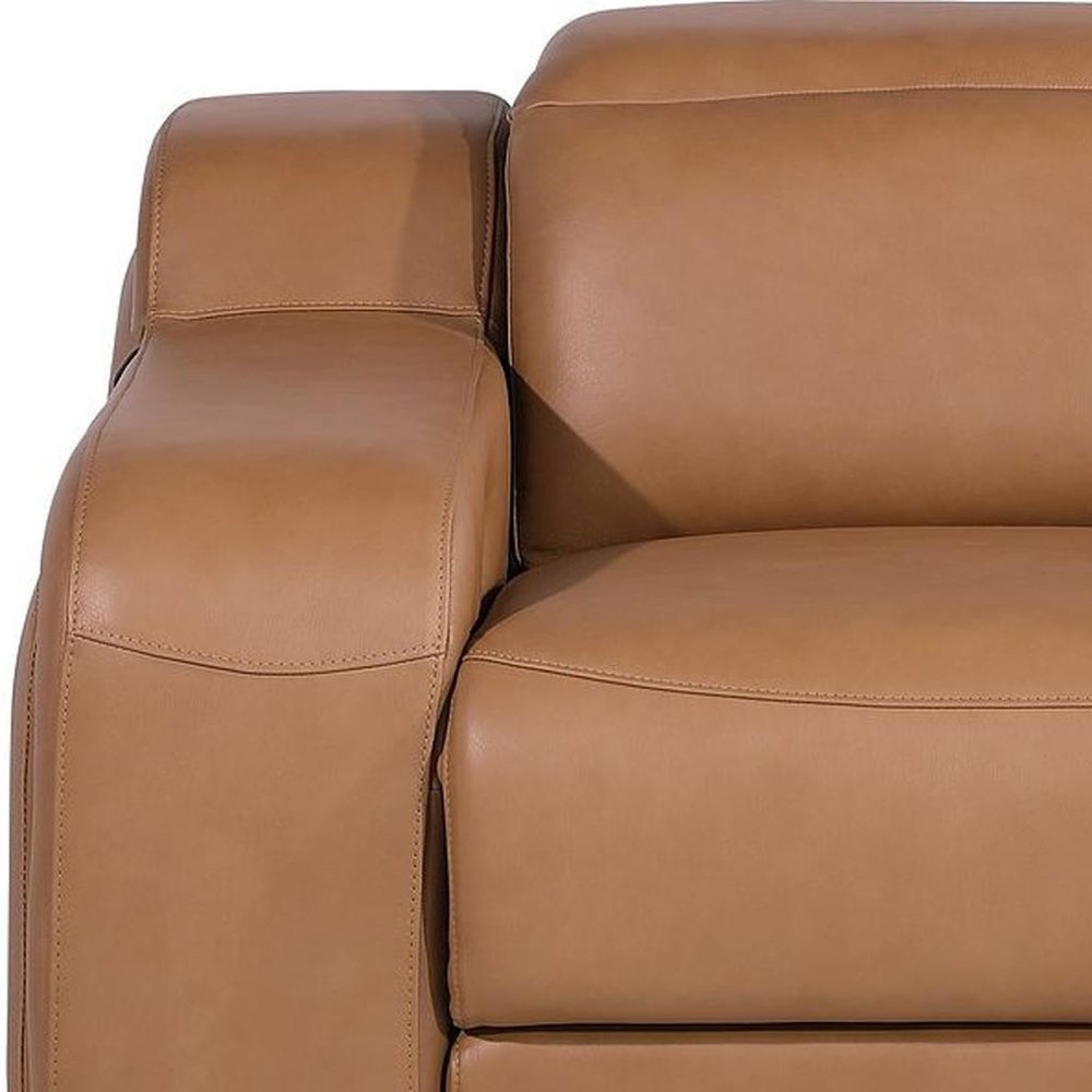 41" Black Italian Leather Wall Hugger Recliner With USB