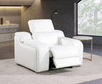 41" Black Italian Leather Wall Hugger Recliner With USB