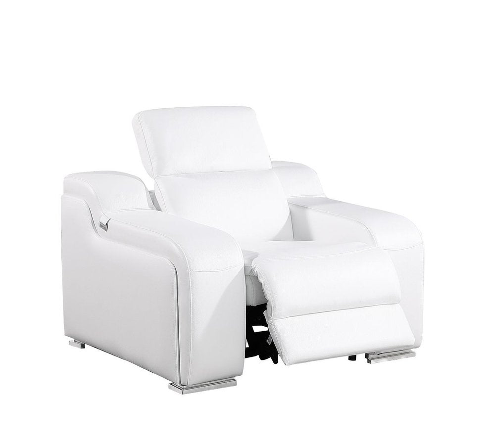 41" Black Italian Leather Wall Hugger Recliner With USB