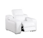 41" Black Italian Leather Wall Hugger Recliner With USB