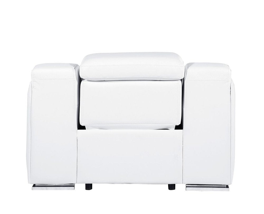 41" Black Italian Leather Wall Hugger Recliner With USB