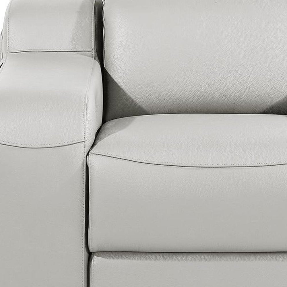 41" Black Italian Leather Wall Hugger Recliner With USB