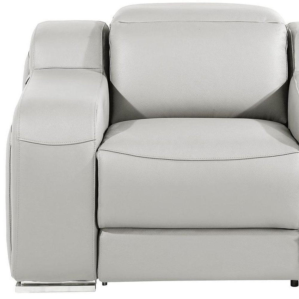 41" Black Italian Leather Wall Hugger Recliner With USB
