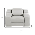 41" Black Italian Leather Wall Hugger Recliner With USB