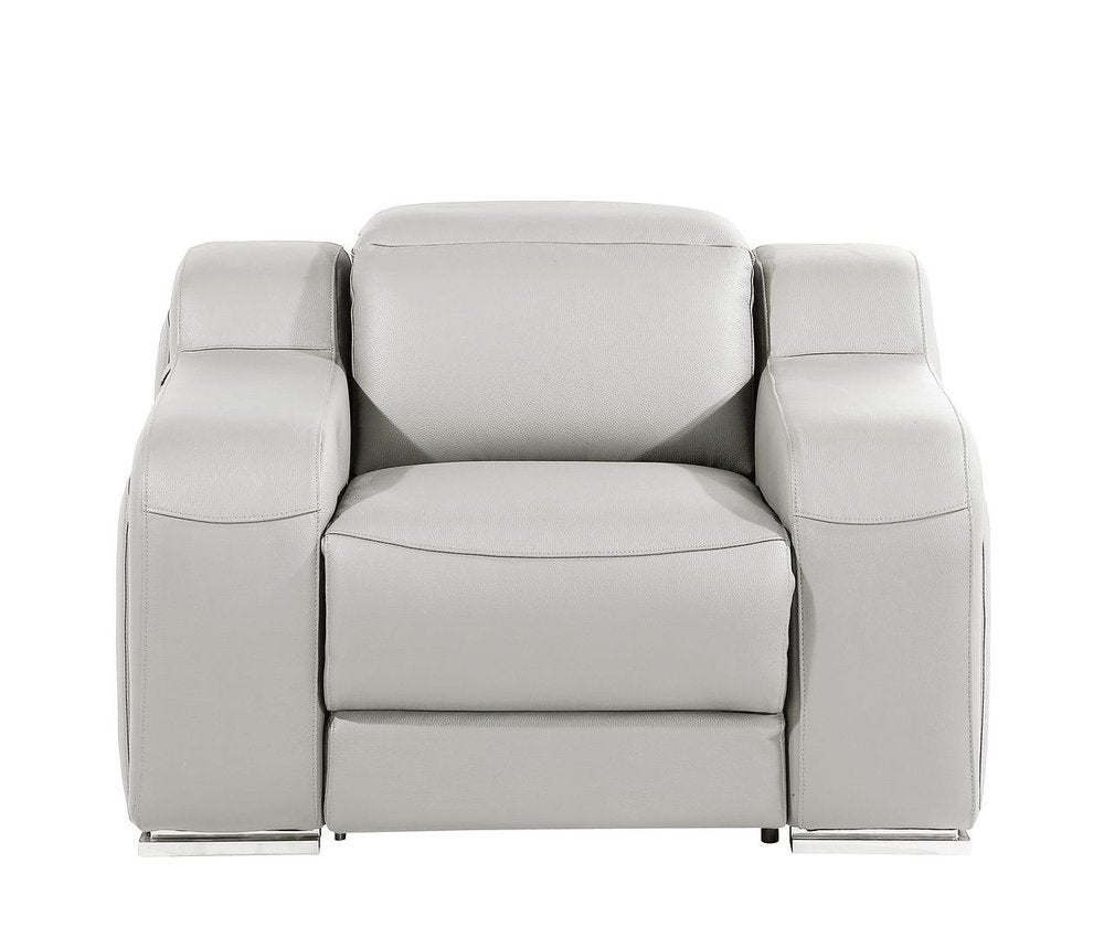 41" Black Italian Leather Wall Hugger Recliner With USB