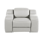 41" Black Italian Leather Wall Hugger Recliner With USB