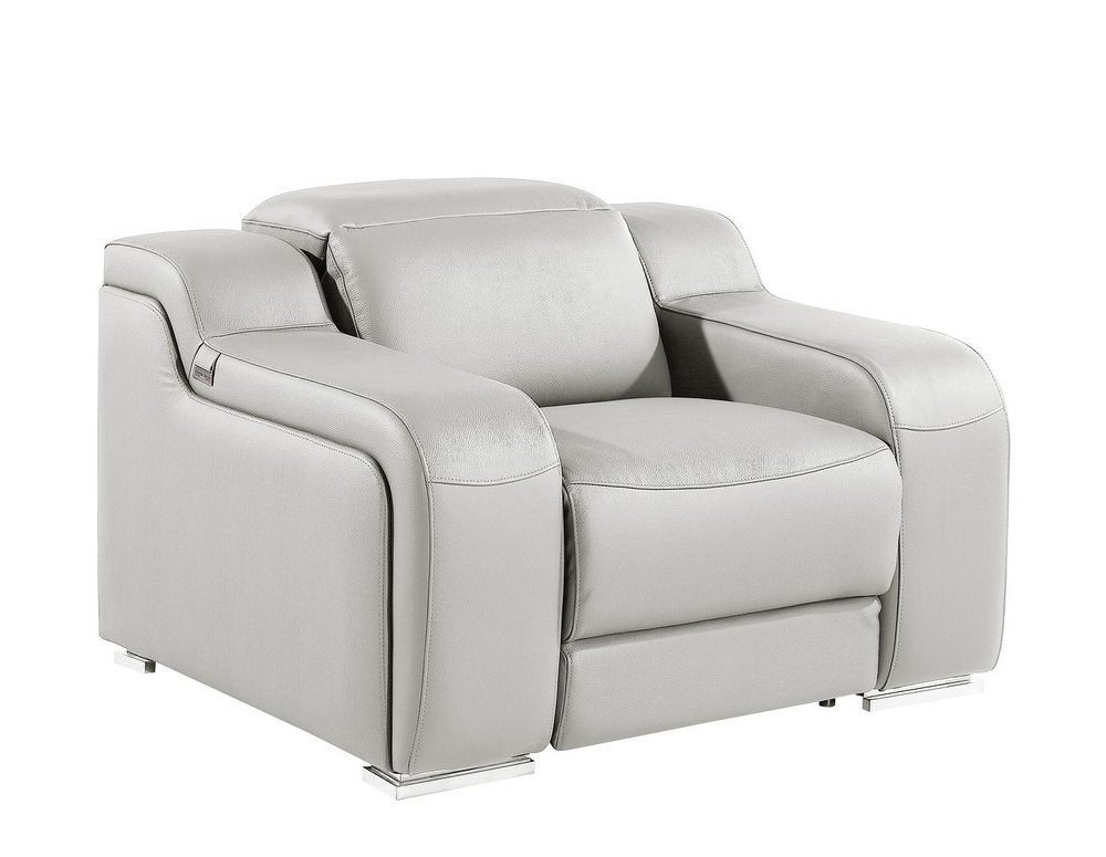 41" Black Italian Leather Wall Hugger Recliner With USB