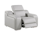 41" Black Italian Leather Wall Hugger Recliner With USB