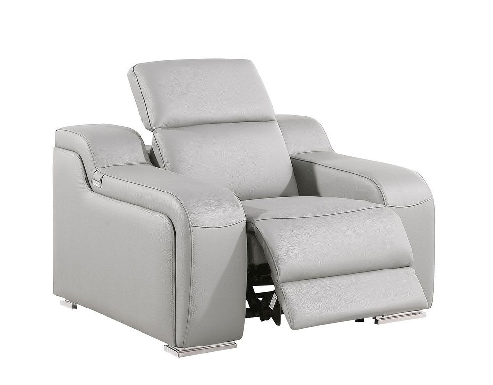 41" Black Italian Leather Wall Hugger Recliner With USB