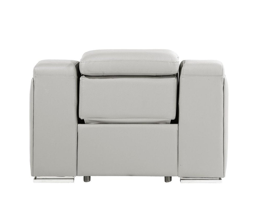 41" Black Italian Leather Wall Hugger Recliner With USB