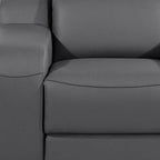 41" Black Italian Leather Wall Hugger Recliner With USB