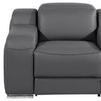 41" Black Italian Leather Wall Hugger Recliner With USB
