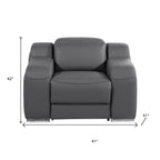 41" Black Italian Leather Wall Hugger Recliner With USB