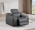 41" Black Italian Leather Wall Hugger Recliner With USB
