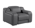 41" Black Italian Leather Wall Hugger Recliner With USB