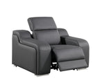 41" Black Italian Leather Wall Hugger Recliner With USB