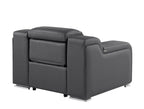 41" Black Italian Leather Wall Hugger Recliner With USB