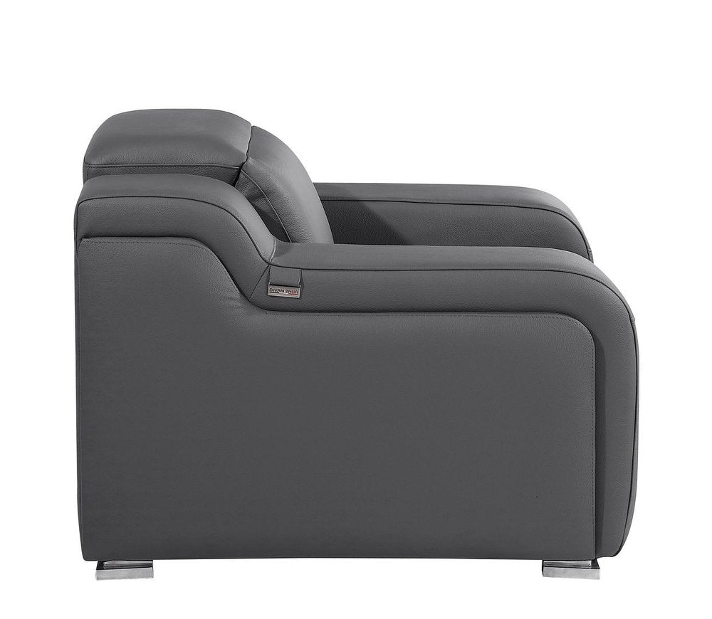 41" Black Italian Leather Wall Hugger Recliner With USB