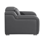 41" Black Italian Leather Wall Hugger Recliner With USB