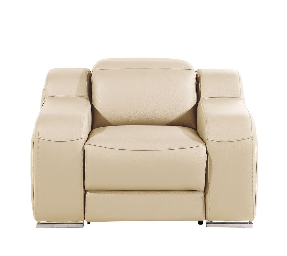 41" Black Italian Leather Wall Hugger Recliner With USB