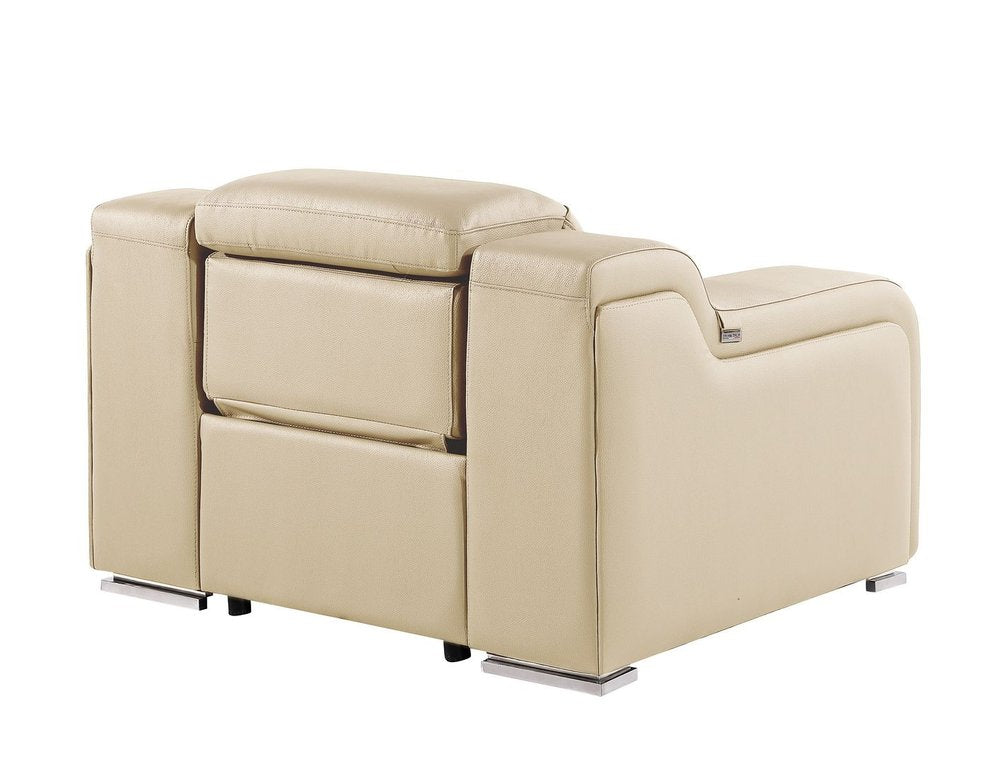 41" Black Italian Leather Wall Hugger Recliner With USB