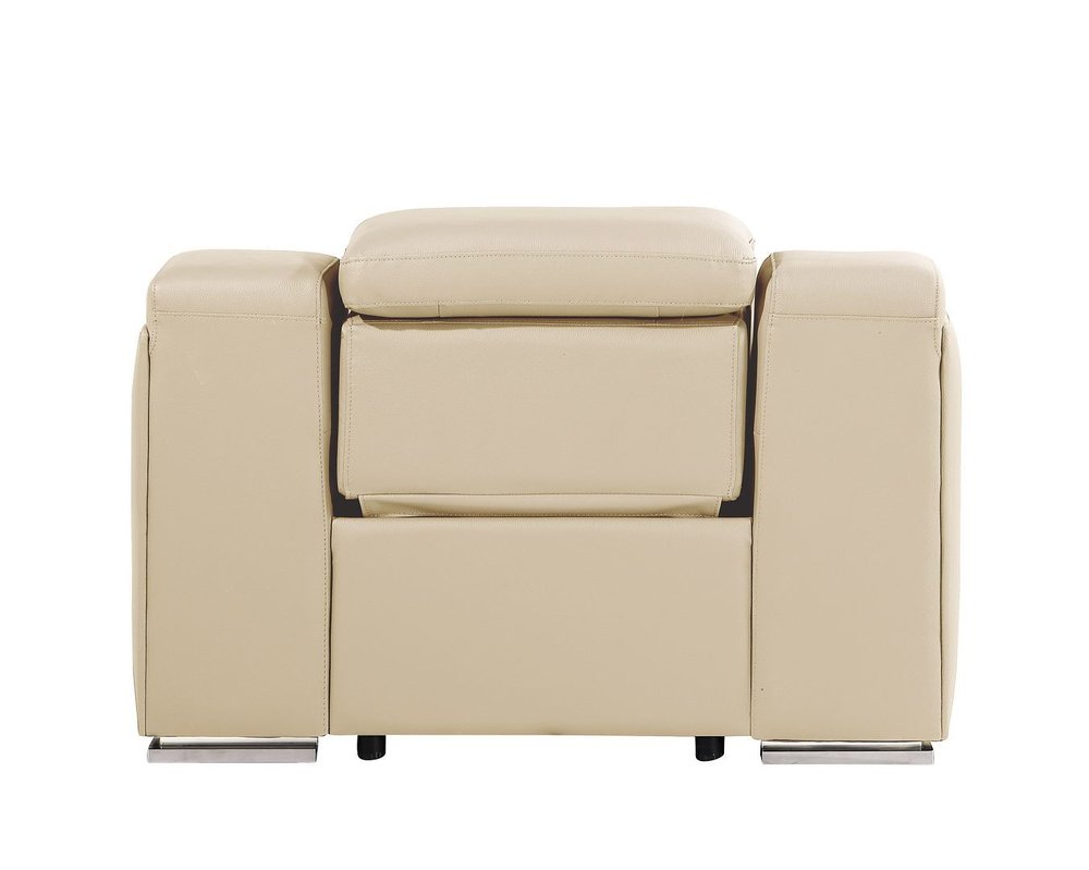 41" Black Italian Leather Wall Hugger Recliner With USB