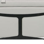Light Gray Italian Leather Power Reclining U Shaped Eight Piece Corner Sectional With Console