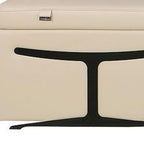 Beige Italian Leather Power Reclining U Shaped Ten Piece Corner Sectional With Console