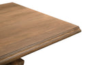 Seven Piece Brown Solid Wood Dining Set with Six Chairs