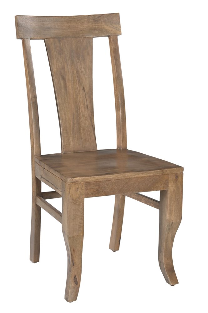 Seven Piece Brown Round Solid Wood Dining Set with Six Chairs