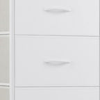 18" White Fabric Wood and Metal Four Drawer Lingerie Chest