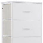 18" White Fabric Wood and Metal Four Drawer Lingerie Chest