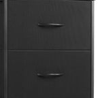 18" Black Fabric Wood and Metal Four Drawer Lingerie Chest