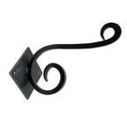 Set of Six Black Cast Iron Scroll Wall Hooks