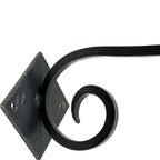 Set of Six Black Cast Iron Scroll Wall Hooks
