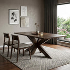 78" Brown Solid Wood Cross Leg Base Dining Table