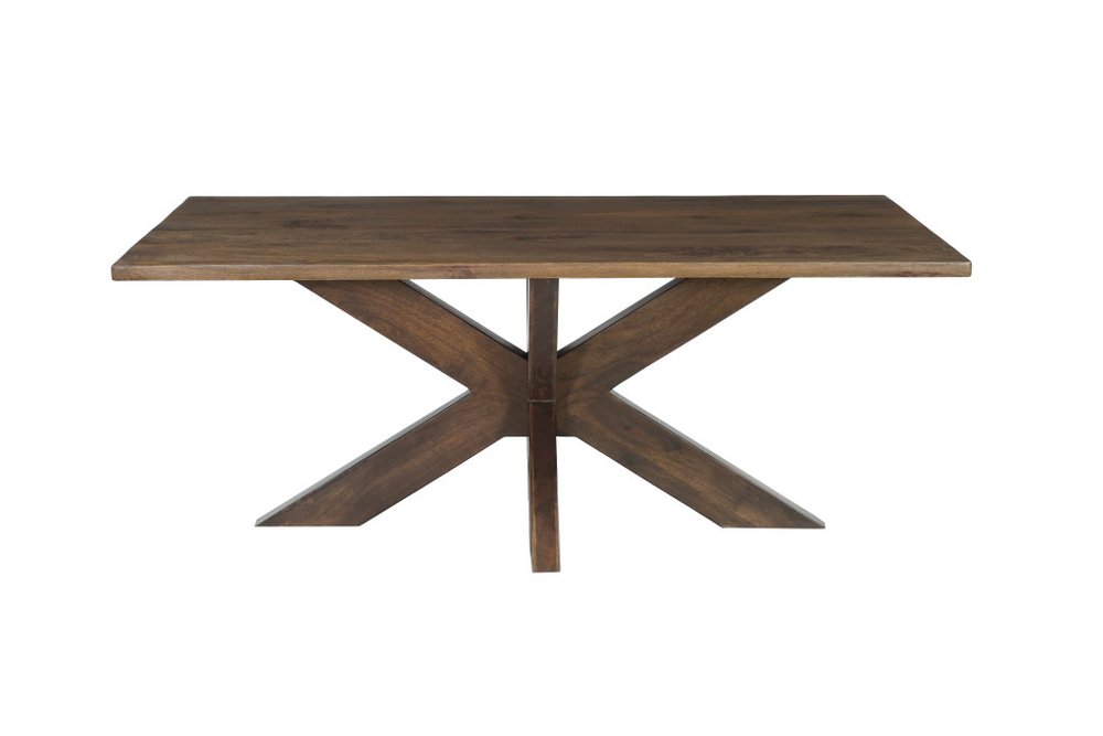 78" Brown Solid Wood Cross Leg Base Dining Table