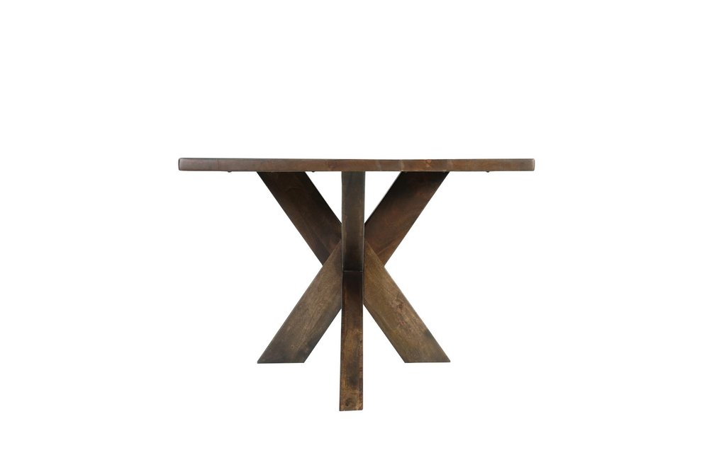 78" Brown Solid Wood Cross Leg Base Dining Table