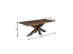 78" Brown Solid Wood Cross Leg Base Dining Table