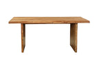 Seven Piece Brown Solid Wood Dining Set with Six Chairs