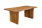 Seven Piece Brown Solid Wood Dining Set with Six Chairs