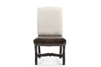 Seven Piece Brown Solid Wood Dining Set with Six Chairs