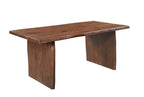 Seven Piece Brown Solid Wood Dining Set with Six Chairs