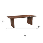 Nine Piece Brown Solid Wood Dining Set with Eight Chairs