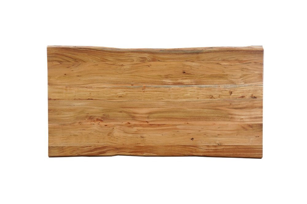 72" Natural Solid Wood Live Edge Sled Base Dining Table