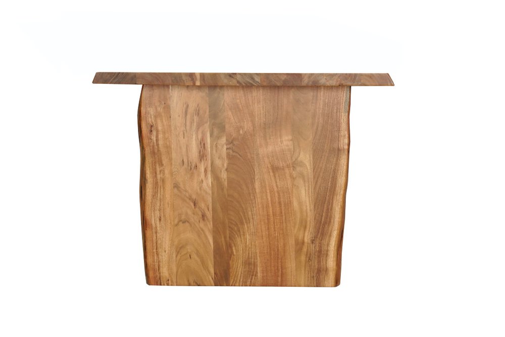 72" Natural Solid Wood Live Edge Sled Base Dining Table